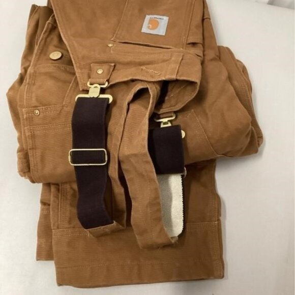 NEW Carhartt Mens Relaxed Fit Duck Bib Overall dark brown, 44W x 28L - Picture 4 of 5